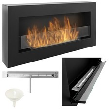 Bio camino VETRO APRIBILE 90 cm Caminetto bioetanolo parete FIAMMA REGOLABILE