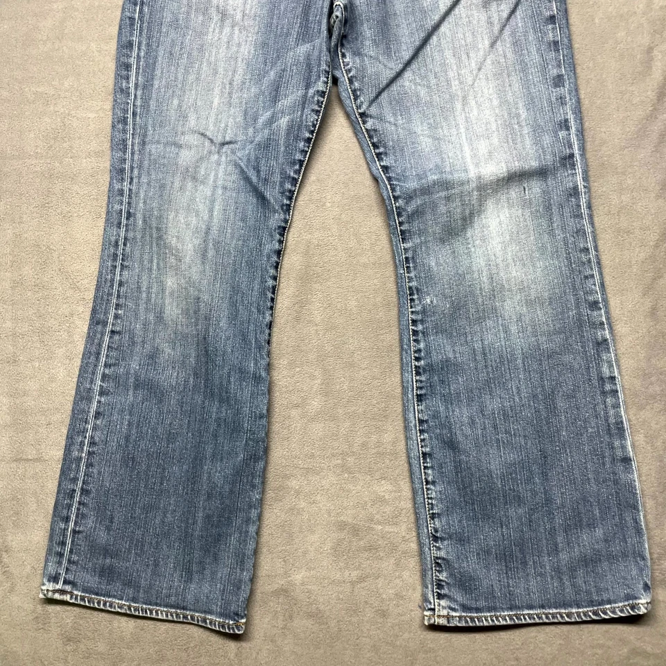 Pantalones de mezclilla vintage Lucky Brand 367 Bootcut 34x30 azul algodón elástico tiro medio Foto 4 de 4