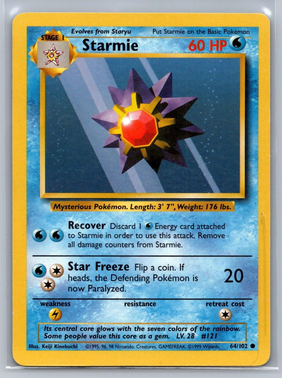 Starmie 64/102 Common Base Set Unlimited Pokemon Keiji Kinebuchi NM