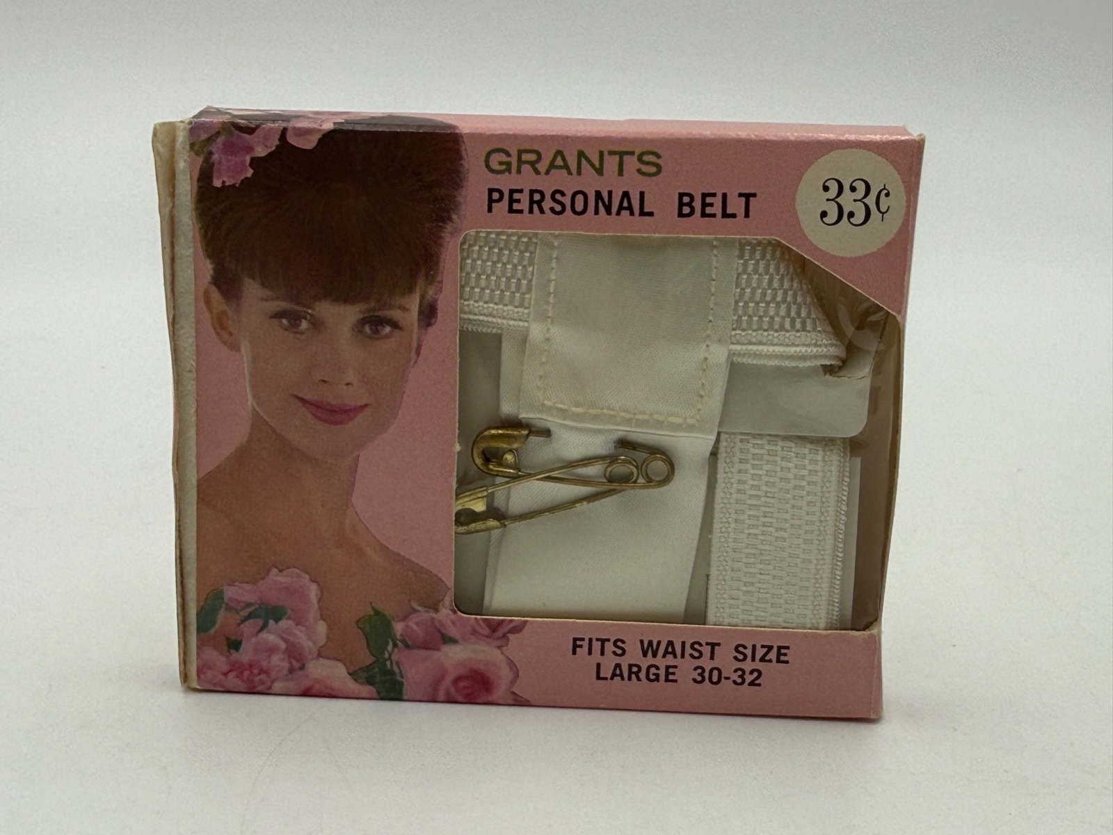 Vintage 1960s Grants Personal Belt Waist 30-32 Sanitary Napkin Pad Belt NOS