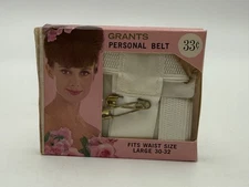 Vintage 1960s Grants Personal Belt Waist 30-32 Sanitary Napkin Pad Belt NOS