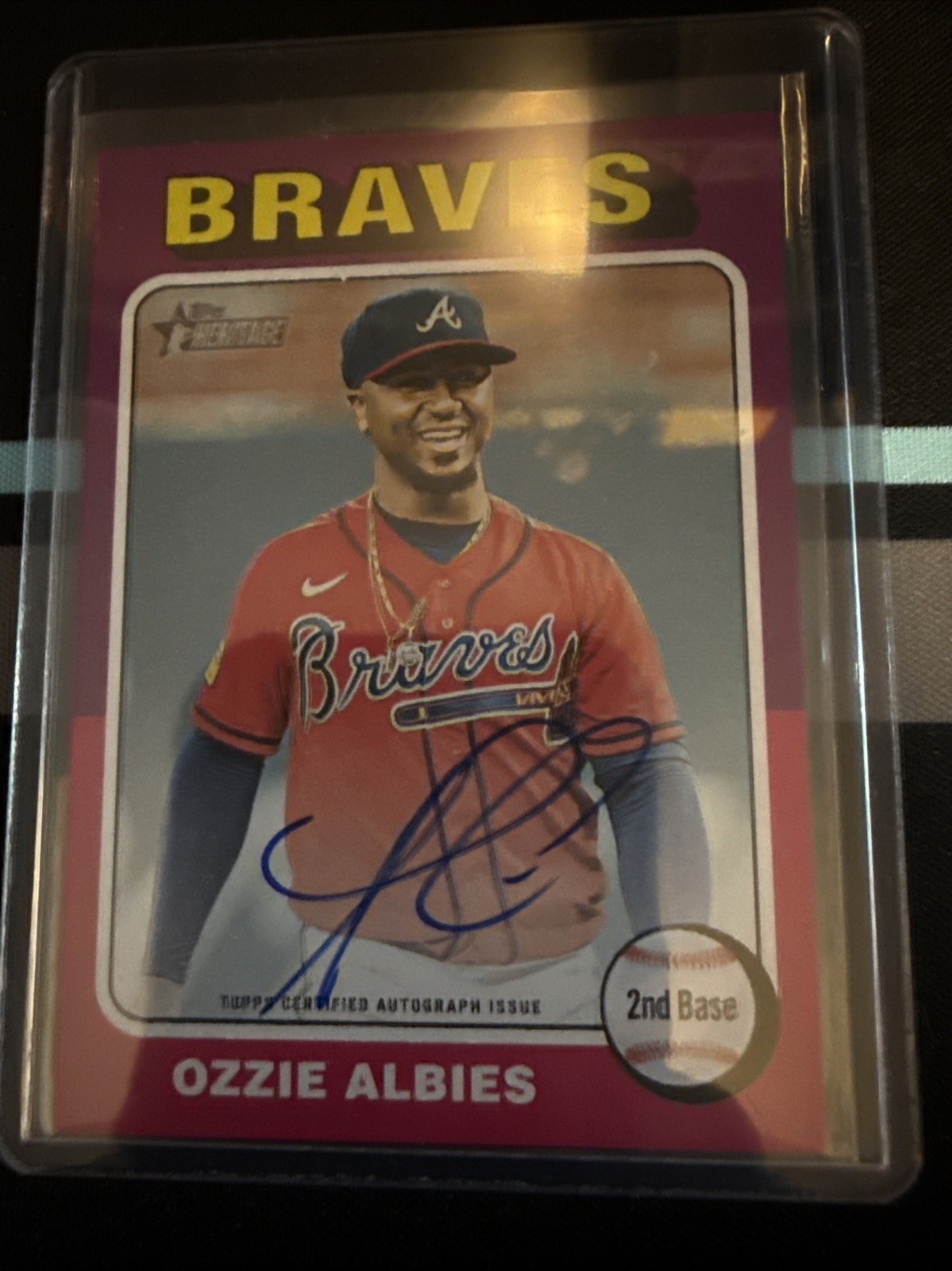 2024 Topps Heritage High Number ROA-OA OZZIE ALBIES Real One AUTOGRAPH AUTO