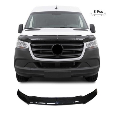Front Bug Shield Hood Deflector for Mercedes Sprinter W907 910 2019-2026 3Pcs
