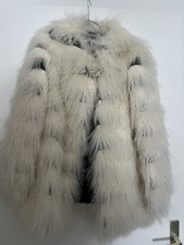 Original MOSCHINO Lammfellmantel Pelz Damen Weiß & Schwarz - Gr 36, Top Zustand