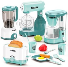 Kids Play Kitchen Accessories Toys Set, Pretend Play Kitchen Appliances Kit - Bl