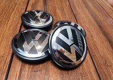 VW 65mm Alloy Wheel Centre Cap x4 Hub Cover Badge Polo Golf 3B7601171