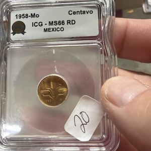 1965-Mo Mexico 1 Centavo ICG MS66 Graded Mexican Coin