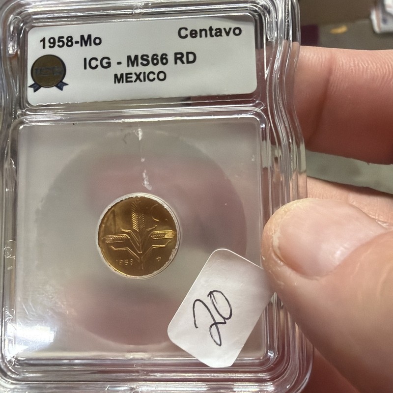 1965-Mo Mexico 1 Centavo ICG MS66 Graded Mexican Coin