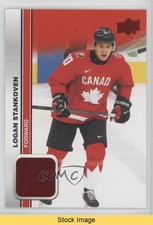 2023 Upper Deck Team Canada Juniors Men's U-20 Red Foil Logan Stankoven READ 3d2