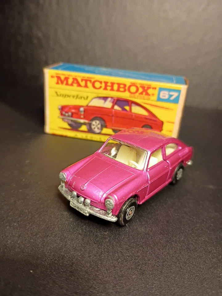 Matchbox SF #67 Volkswagon 1600TL Light  Purple Rare Crisp Orig F TypeScript Box - Image 3 of 4
