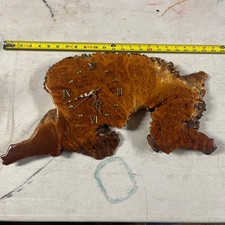 Live Edge Slab Wood Roman Numeral Clock W/ Epoxy Resin 21inches