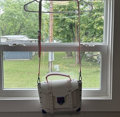 Michael Kors Leather Neon Manhattan Medium Contrast-Trim Leather Satchel