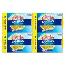 Tampax Pearl Compak Tampons Regular or Super 4 x 24 Leak Protection Applicator