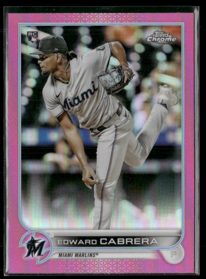 Edward Cabrera Rookie 2022 Topps Chrome Pink Refractor Miami Marlins #64