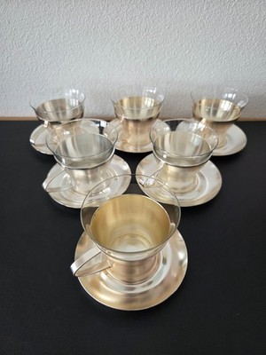 WMF Set 6 Teegläser Punschgläser Mid Century Vintage 60er versilbert