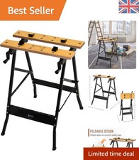 4-in-1 Folding Work Bench & Clamp Table for DIY Home Projects – Black