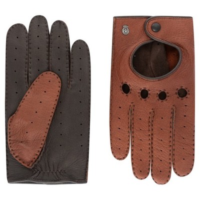 Roeckl Toronto Autofahrer Herren Black Lederhandschuhe Saddle/Coffee (Braun)