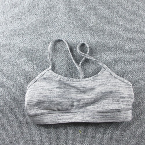 Lululemon Flow Y Sports Bra Womens 6 Gray Heather Wireless Running Workout Gym