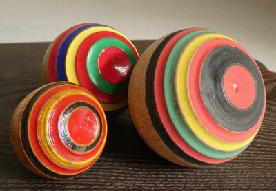 Japanese Old Top Koma SASEBO KENKA GOMA 3 pcs