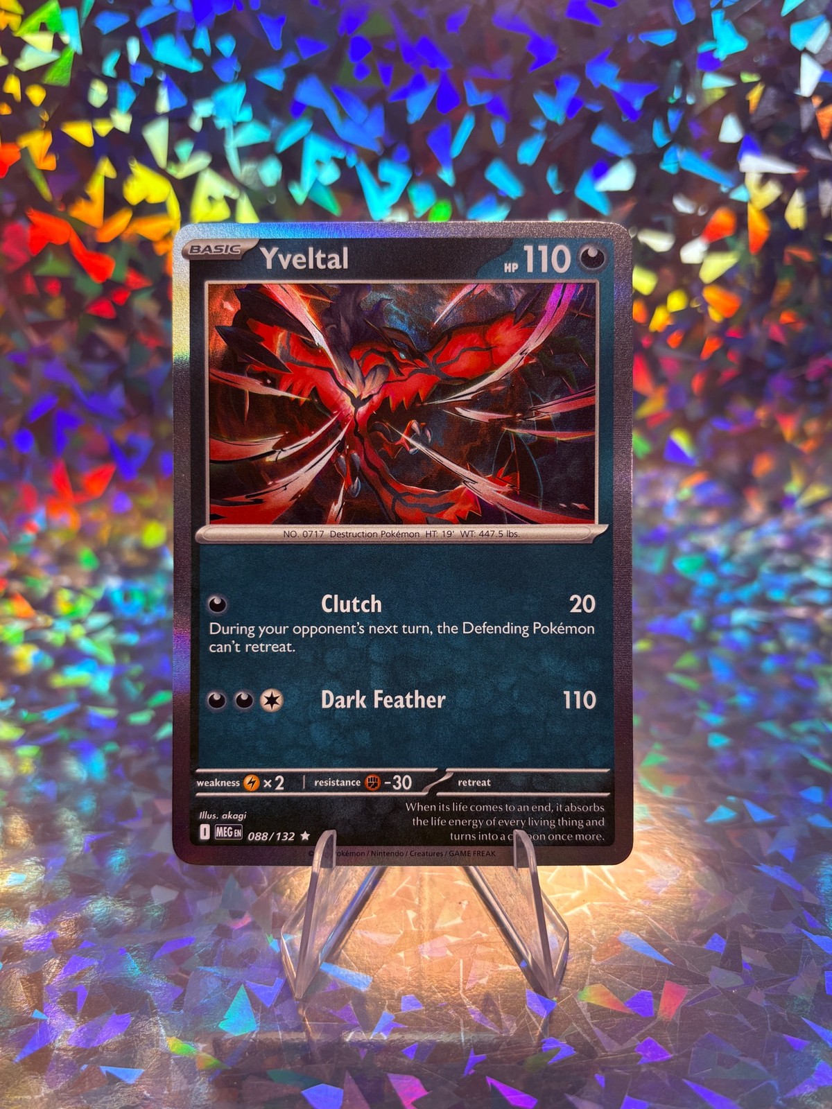 YVELTAL 088/132 RARE MEGA EVOLUTION POKEMON LP HOLO