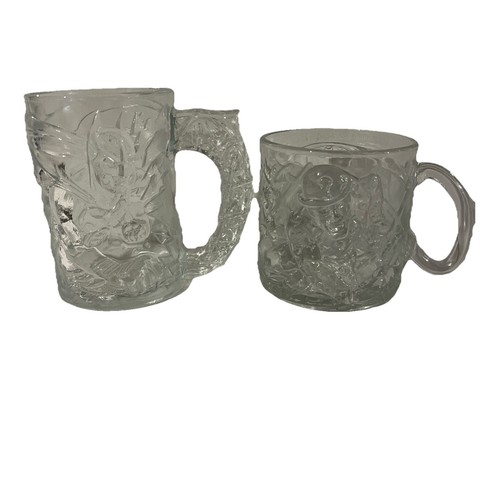 1995 McDonald’s Batman Forever & The Riddler Promotional 3D Glass Mugs. New - Picture 1 of 2