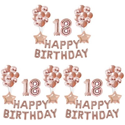 3 PCS Geburtstag Luftballon Geburtstagsballon Happy Birthday Folienballon