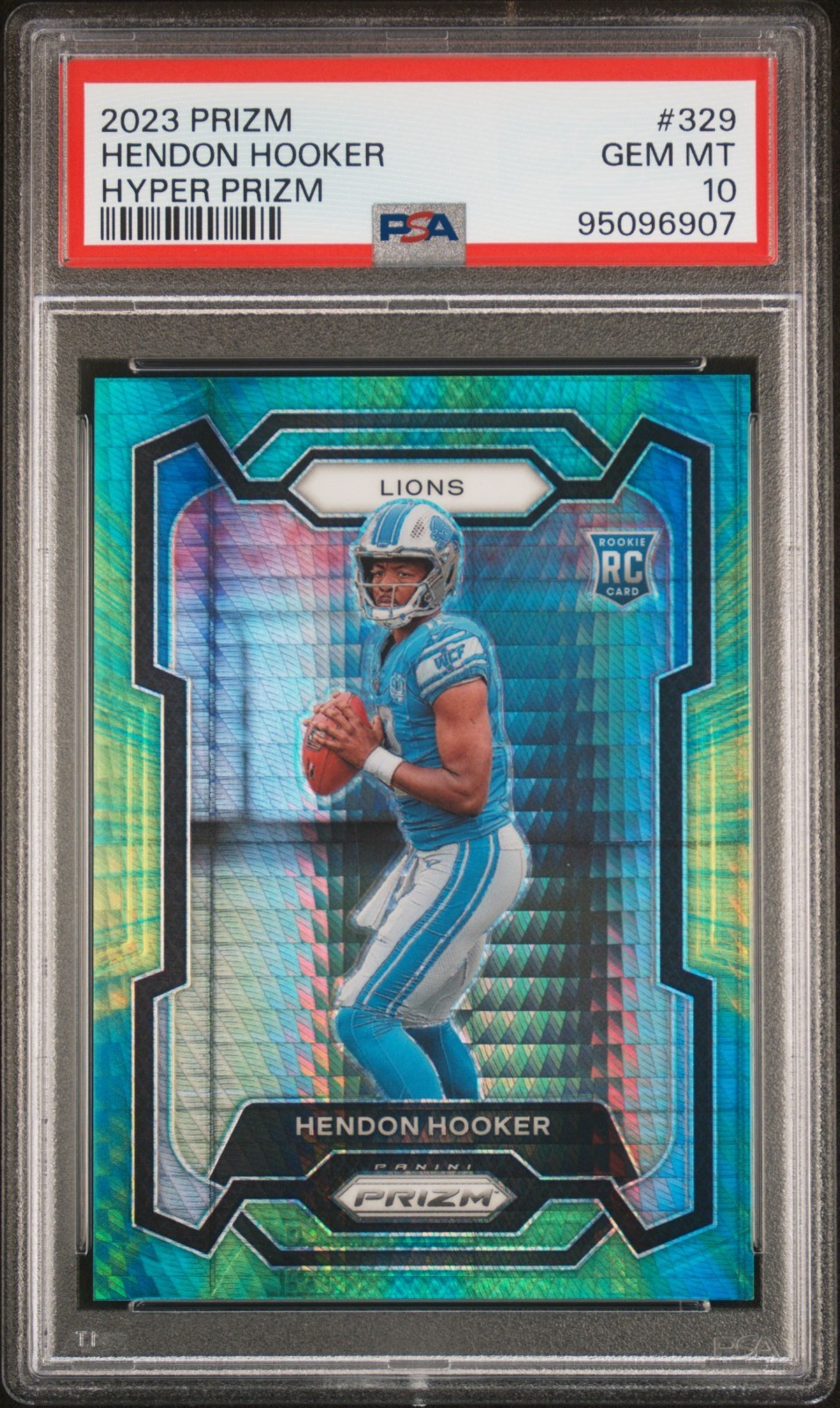 2023 Prizm Hendon Hooker Hyper 109/175 #329 PSA 10 RC Lions