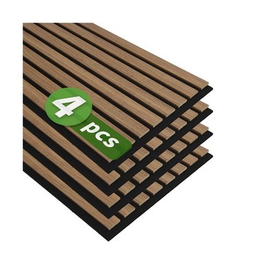 Art3d 4-Pack 12'' x 93'' Soundproof Wood Slat Panels, 31 sq.ft Acoustic Wall Pa...