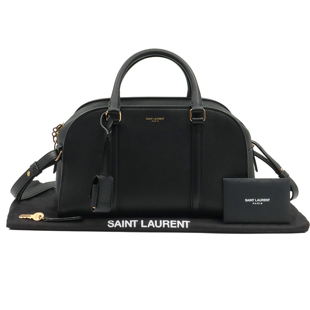Borsone bambino Saint Laurent nero in vitello con chiusura oro 2WAY 655008 131854194