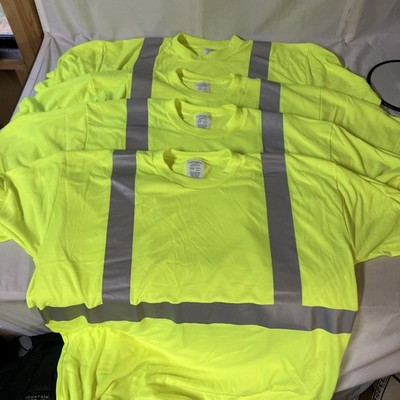 Lot of 4 Iron Horse XL Work T-Shirts Hi Vis ANSI Class 2 Short Sleeve Reflective