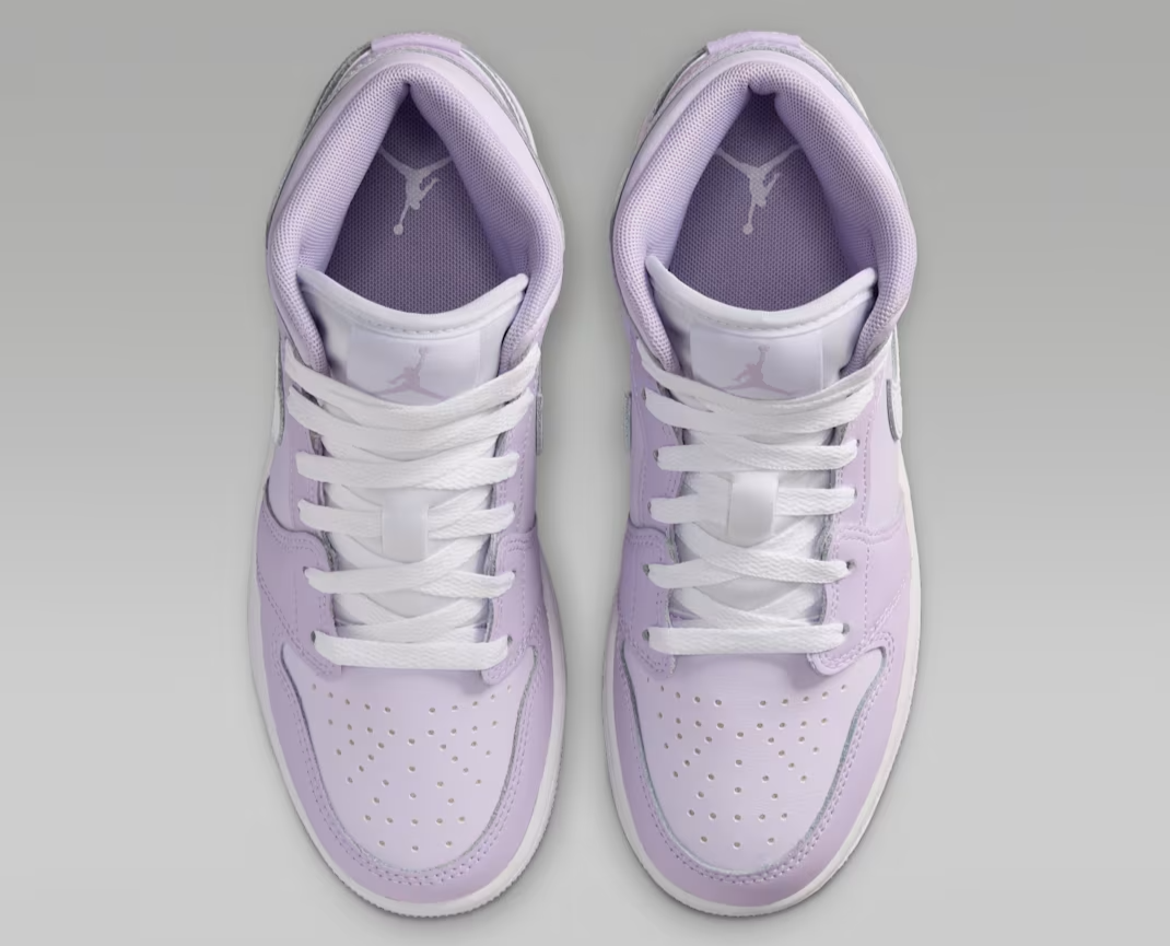 Air Jordan 1 Mid Violet Mist Barely Grape White Big Kids' (GS