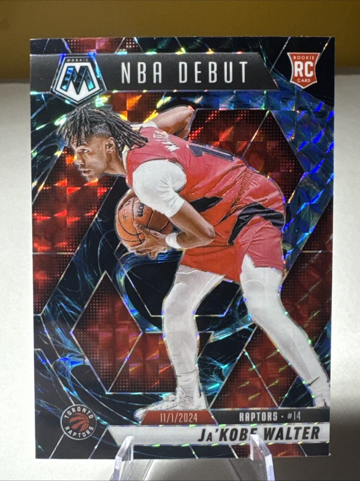 Ja’Kobe Walter RC 2024-25 Panini Mosaic Genesis SSP Prizm Parallel Raptors #253