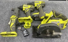 4 Pc Ryobi P505VN Saw, P246 Multitool, P215VN Drill, & P235AVN Impact Combo Kit