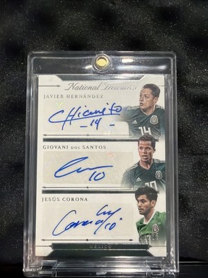 2018 NATIONAL TREASURES JAVIER HERNANDEZ DOS SANTOS CORONA TRIPLE AUTO # 08/25