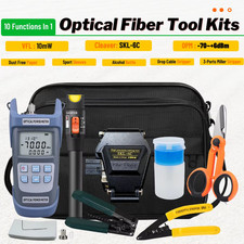 Fiber Optic FTTH Tool Kit Fiber Cleaver Optical Power Meter 10MW VFL Stripper