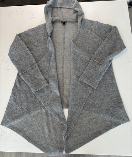 TORRID Cascading Open Front Hooded Cardigan 2 (2X 18/20) Gray Casual Minimalist - Picture 14 of 15