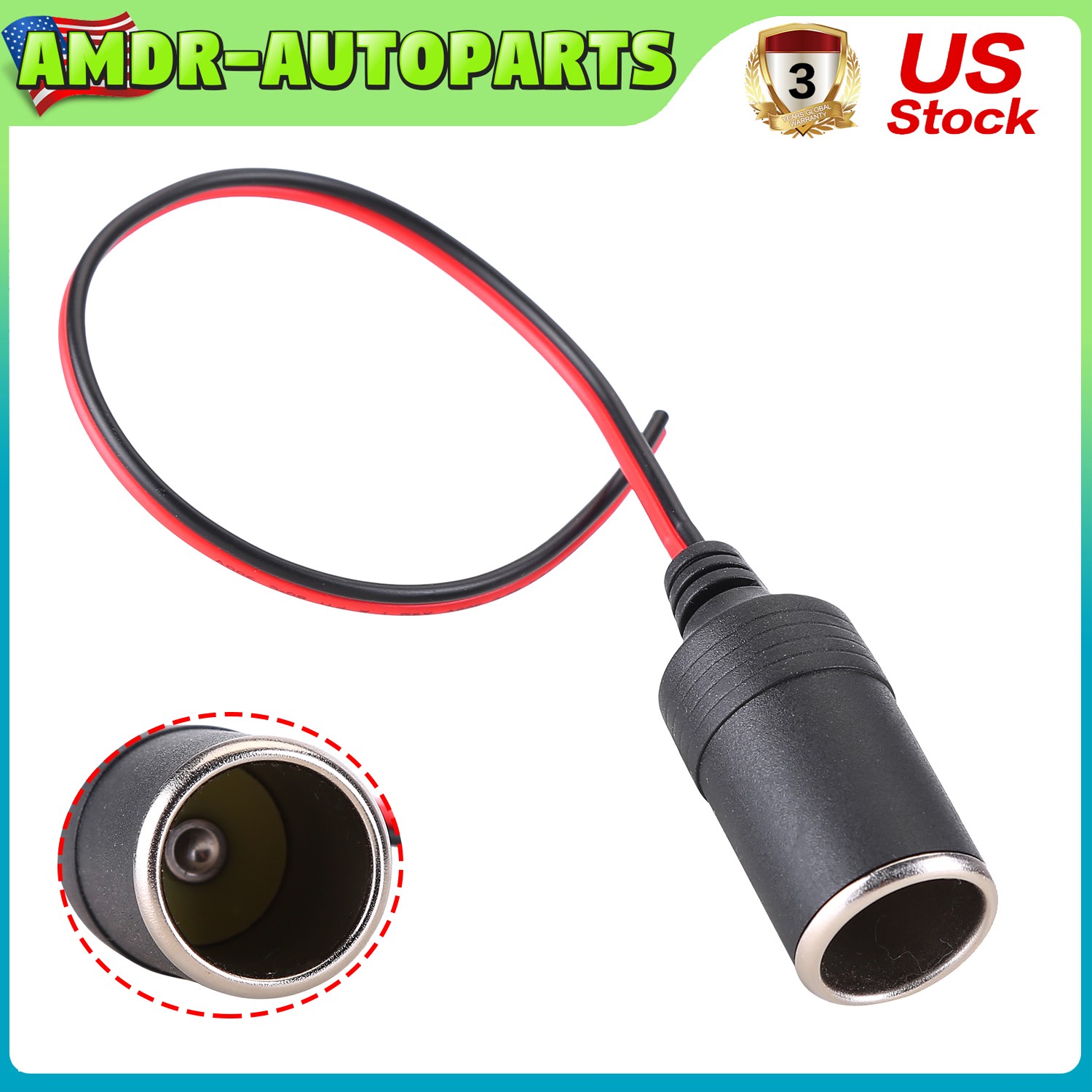 Car Charger Power Cigarette Lighter Female Socket Cable Plug Adapter 12V/24V. Available Now for $4.07