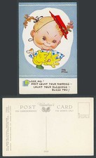 MABEL LUCIE ATTWELL alte Postkarte Segne dich deinen Segen, keine Sorgen 5640