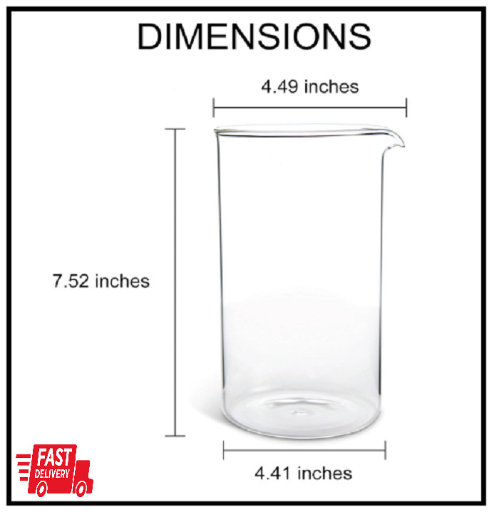 8-Cup Replacement Carafe for 34-Ounce Stainless Steel French Press Coffee Ma...