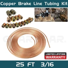 Copper Nickel Brake Line Tubing Kit 3/16 OD 25 Ft Coil Roll all Size Fittings Wq