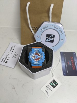 Casio Baby-G BA-110NC-2A Blue Orange Ladies Watch Box Manual Full Set