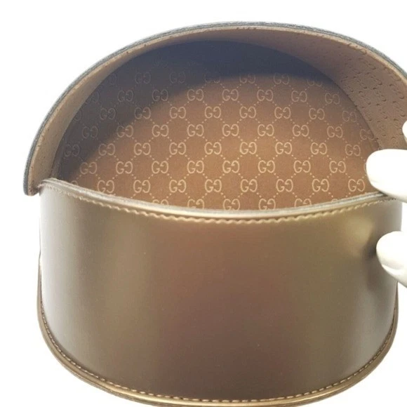 Estuche rígido para gafas de sol marrón GUCCI - Auténtico soporte para gafas de diseñador Foto 4 de 4