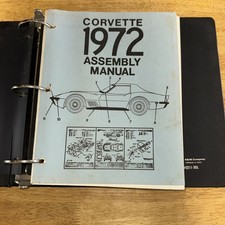 1972 Chevrolet Corvette Assembly Manual Book Rebuild Instructions In Binder