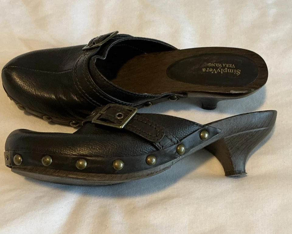 Simply Vera Studded Clog Mule Latte Dark Brown Size 8M - Image 3 of 4