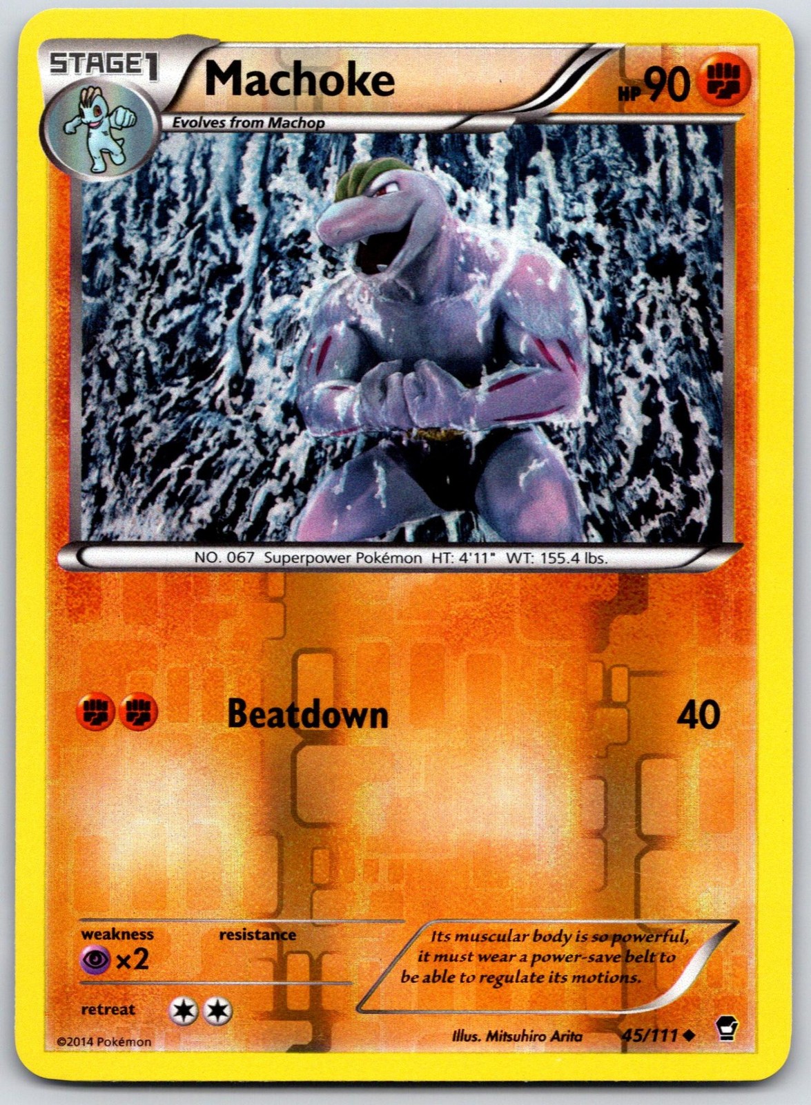 POKEMON FURIOUS FISTS MACHOKE 45/111 UNCOMMON REVERSE HOLO LP