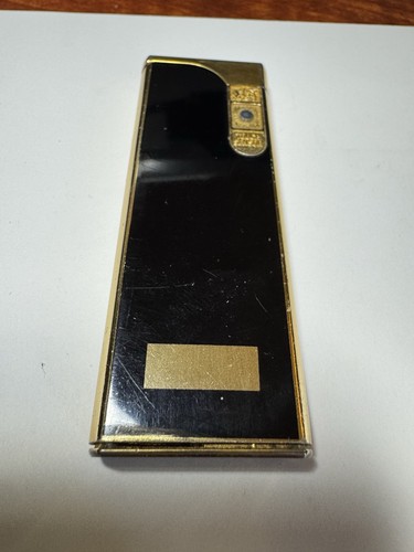 Vintage Colibri 1985 Touch Sensor Slim Lighter Black & Gold Untested Japan