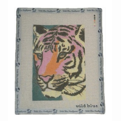 Tiger Hand Painted Needlepoint Canvas By Wild Blue Needlepoint