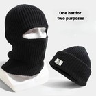 2in1 Winter Knitted Balaclava Mask Hat Full Face Ski Tactical Cycling Windproof