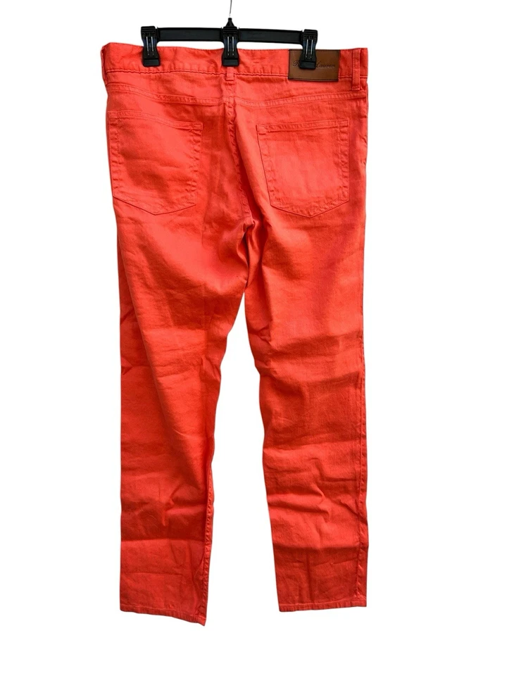 NUEVO CON ETIQUETAS Polo Ralph Lauren Púrpura Etiqueta Mezcla de Lino Pantalones Ajustados Para Hombres 34x32 Naranja $595 Foto 2 de 4