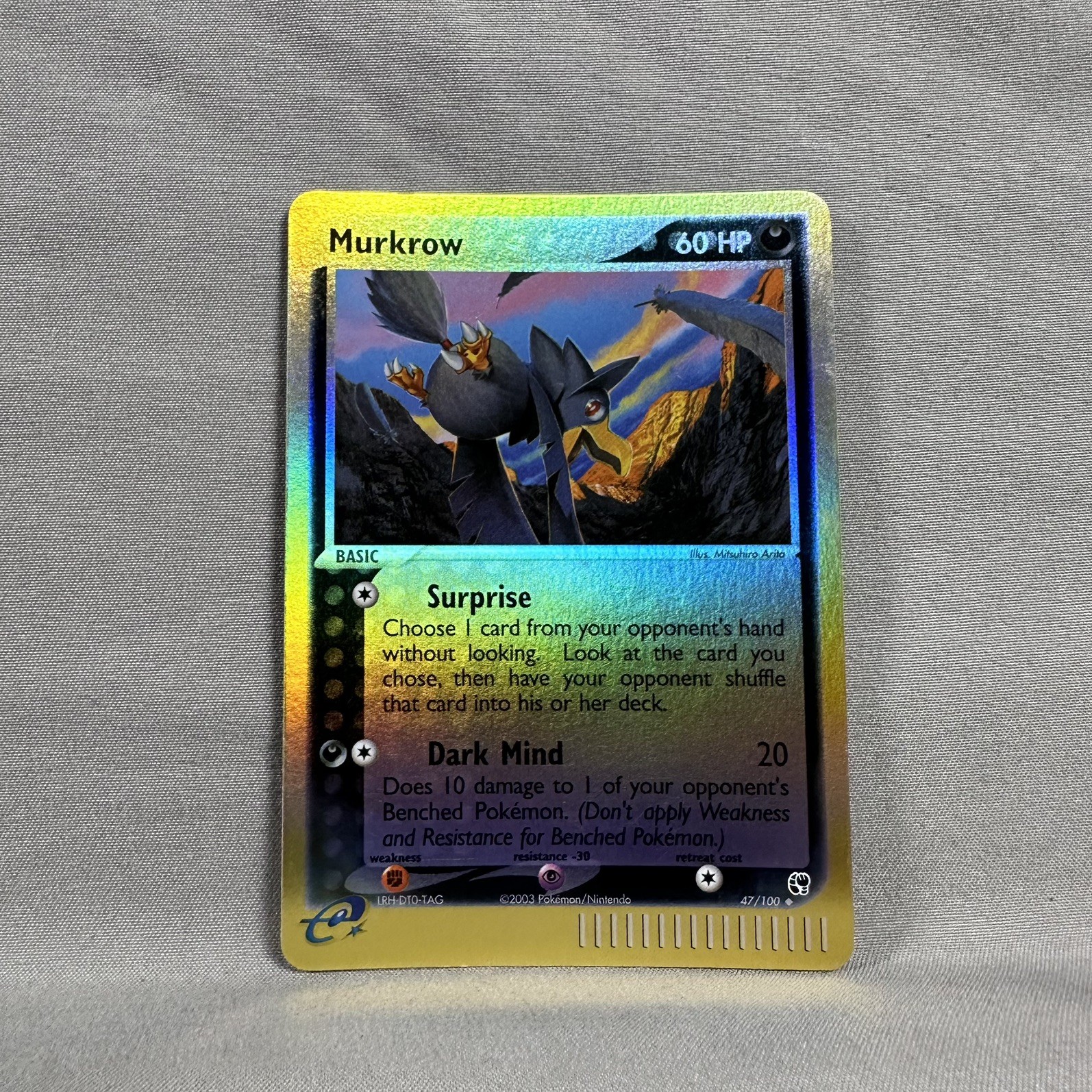 Pokemon Card - Murkrow Sandstorm 47/100 Uncommon Reverse Holo Excellent 